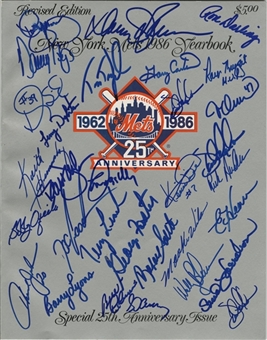 1986 New York Mets Team Signed Yearbook Featuring 34 Signatures (JSA)